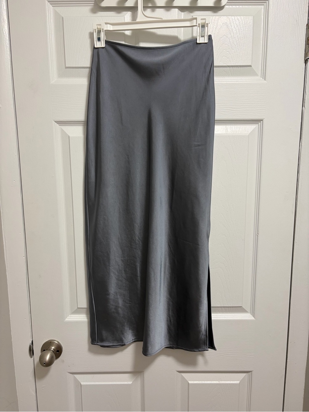 Old Navy Satin Maxi Slip Skirt in Gray